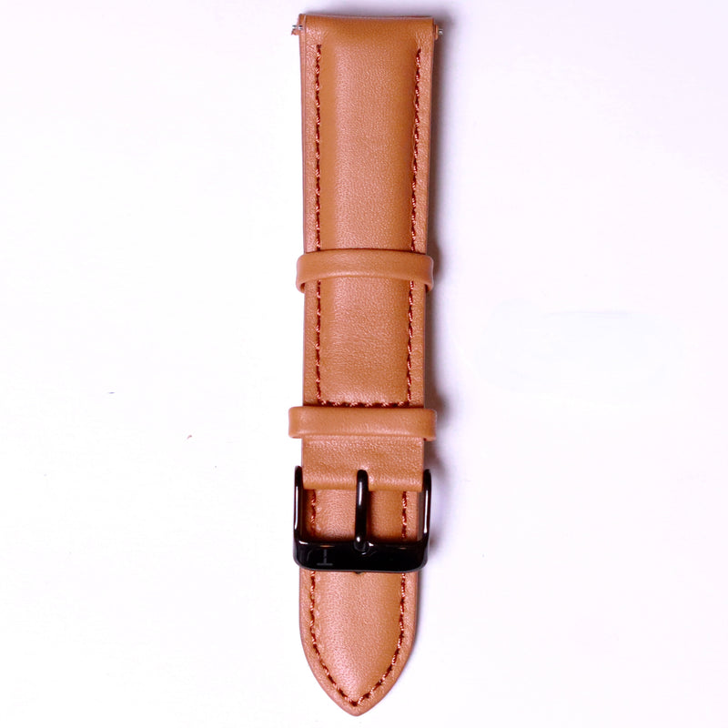 Tylor Italian Leather with black steel buckle Brown havana - 22mm - Azzam Watches 