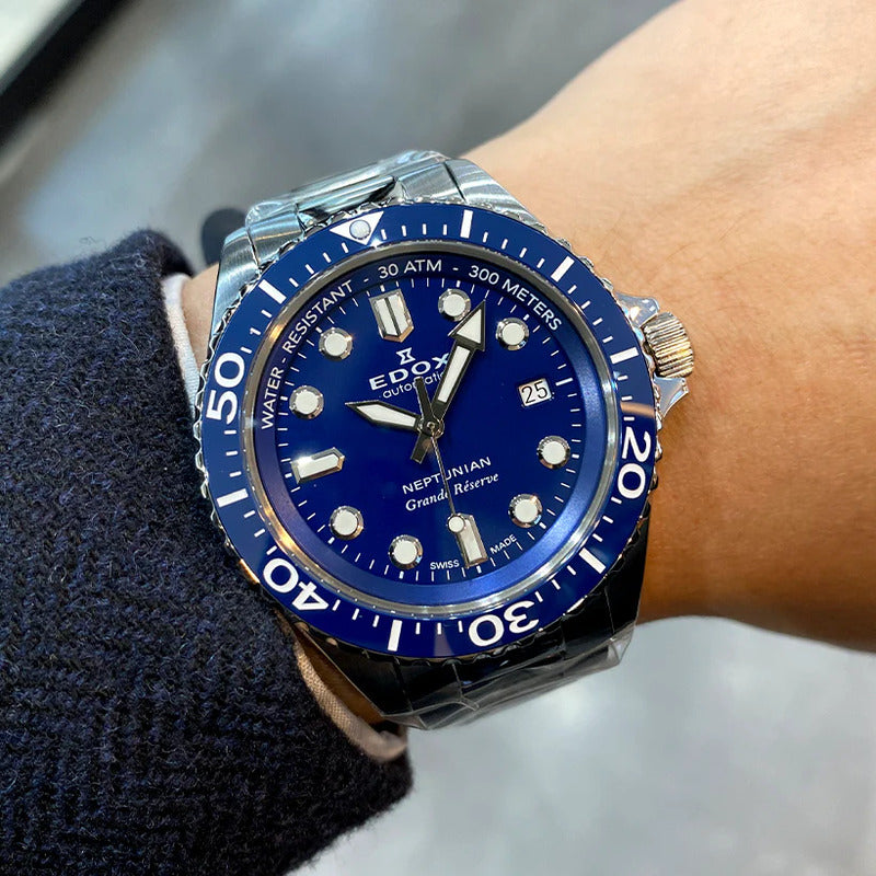 EDOX MEN'S NEPTUNIAN GRANDE RESERVE AUTOMATIC WATCH