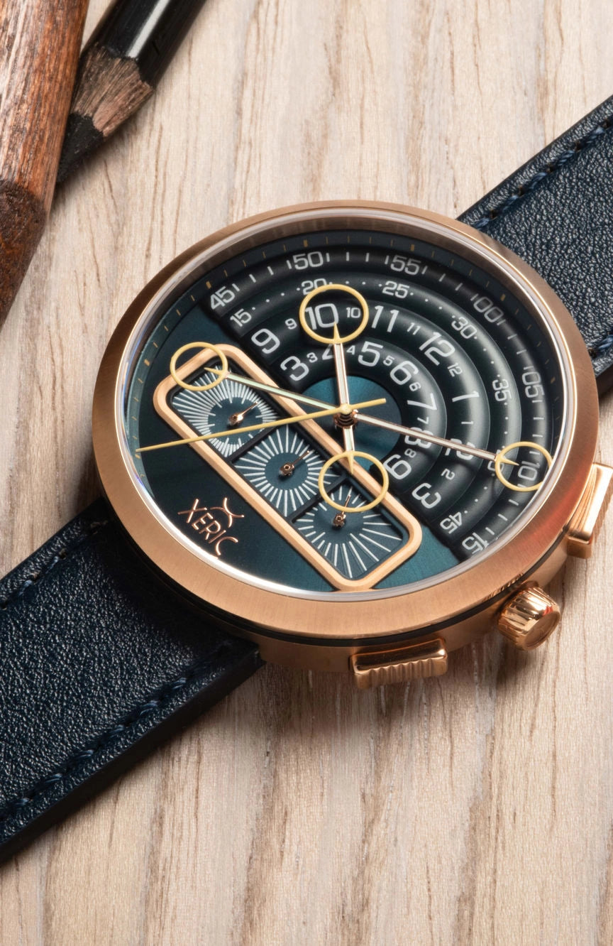 XERIC HALOGRAPH Halograph Chrono Sapphire Rose Gold Indigo
