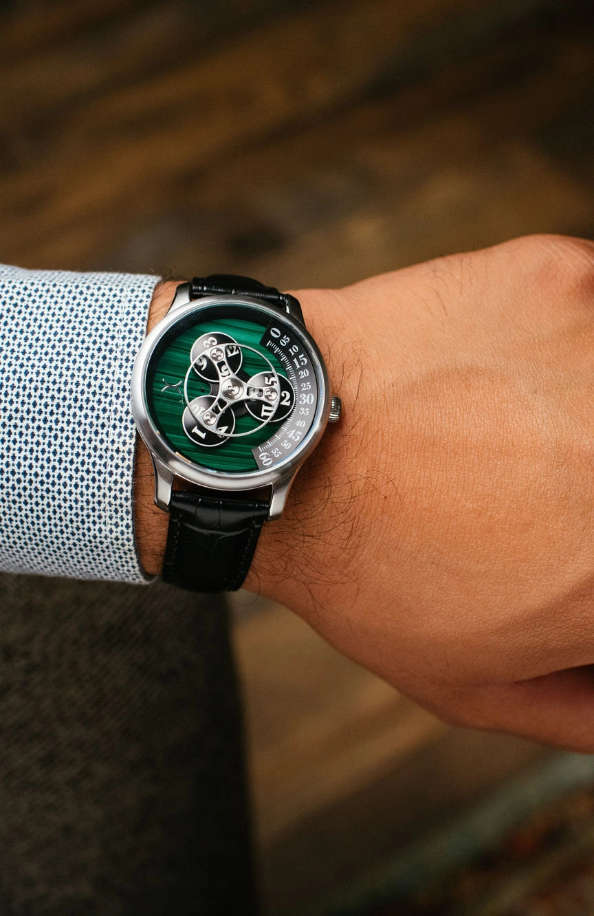 XERIC TRIPTYCH Triptych Automatic Wandering Hour Stone Edition Malachite
