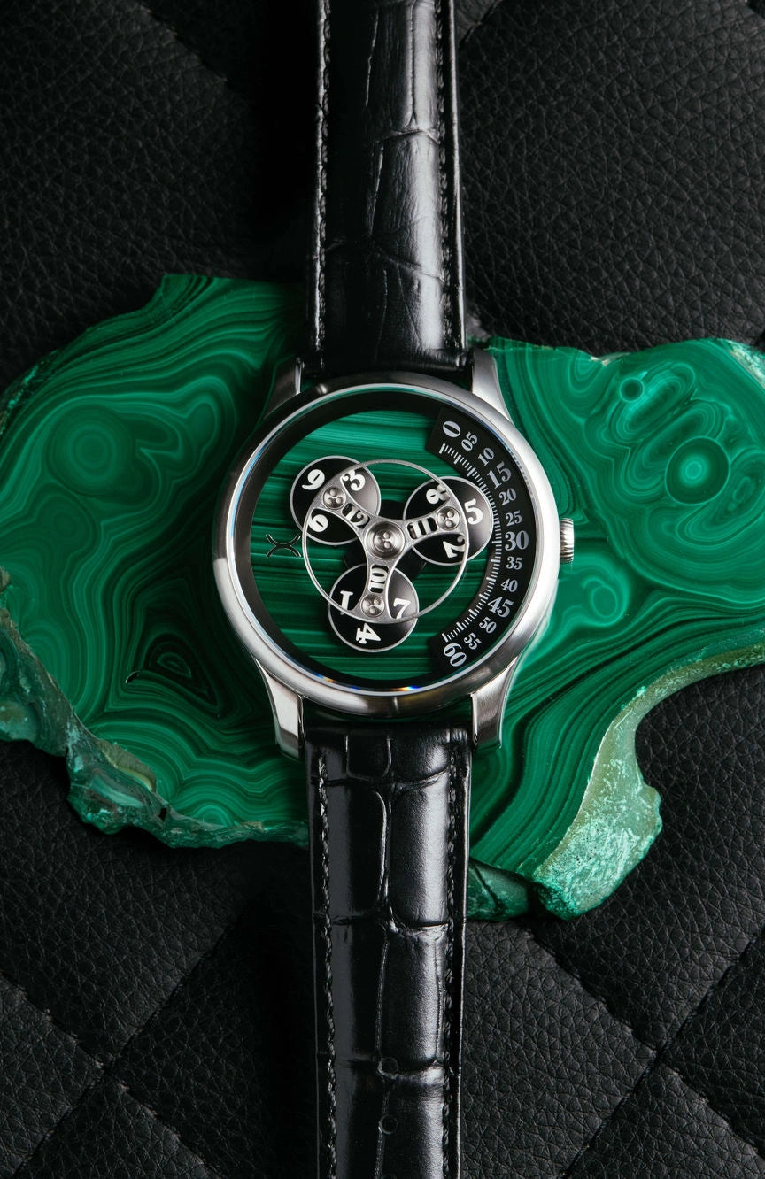 XERIC TRIPTYCH Triptych Automatic Wandering Hour Stone Edition Malachite