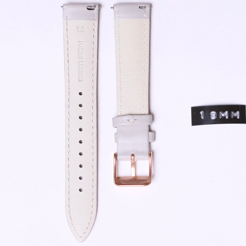 Tylor Italian Leather Grey with Rose gold buckle  - 18mm - Azzam Watches 