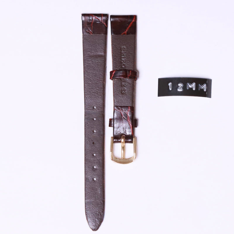 SEIKO Leather with Golden buckle " Brown crocodile " 12mm - Azzam Watches 