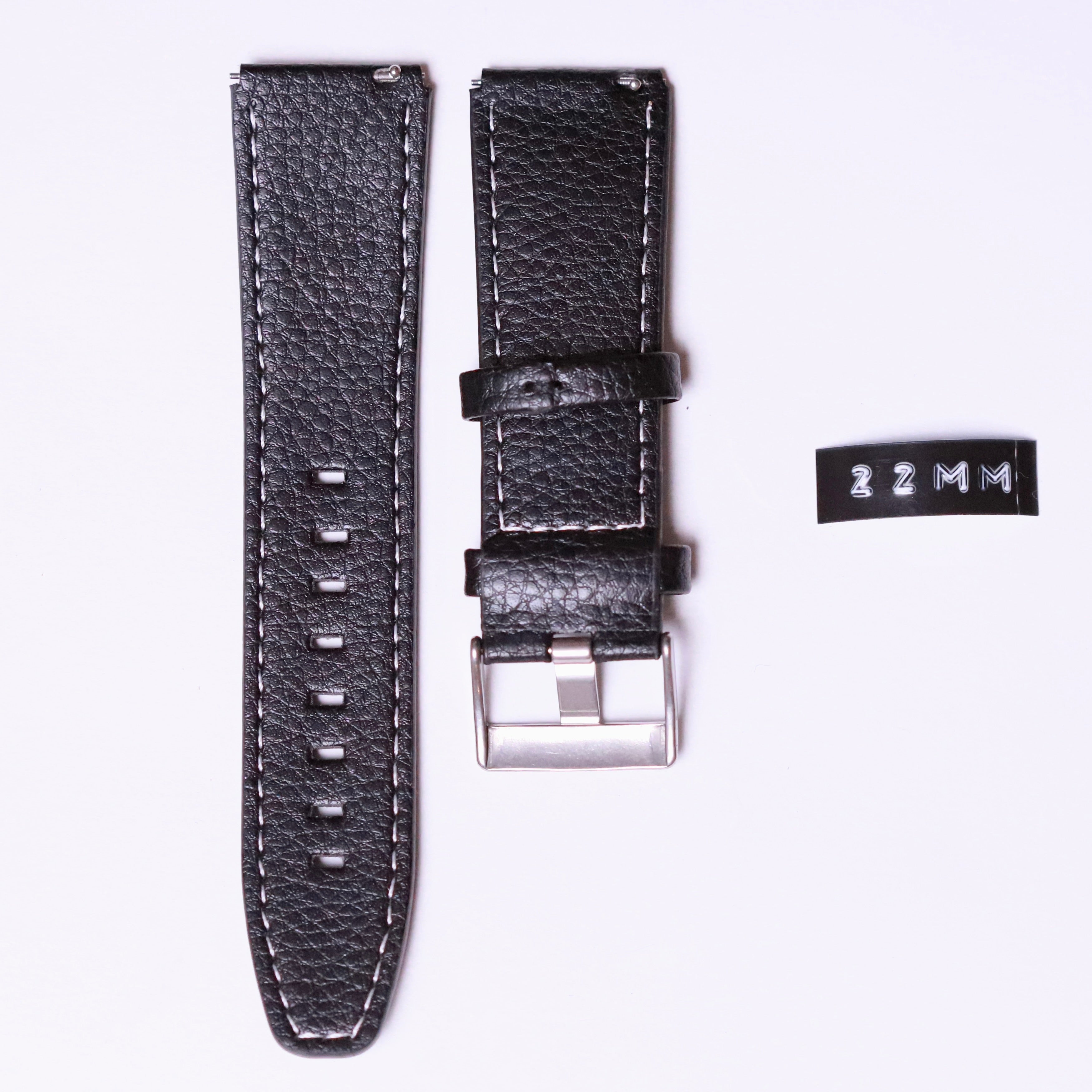 ON BLACK ARTIFICIAL LEATHER BAND - WATERPROOF - Azzam Watches 