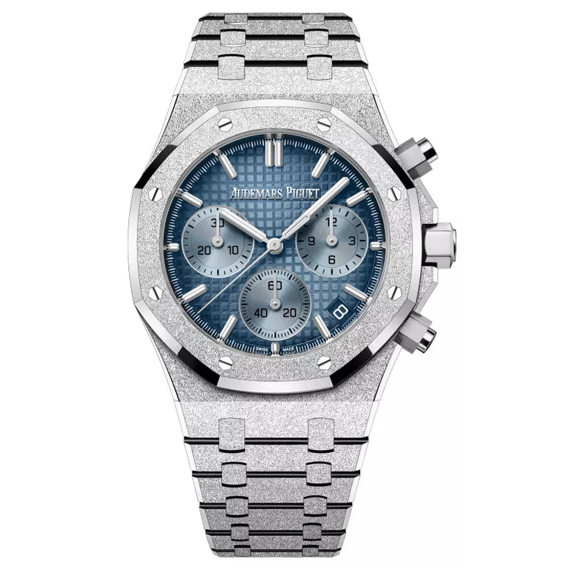 Audemars Piguet Royal Oak 26240BC.GG.1324BC.02 Chronograph 41mm Frosted White Gold Blue Dial
