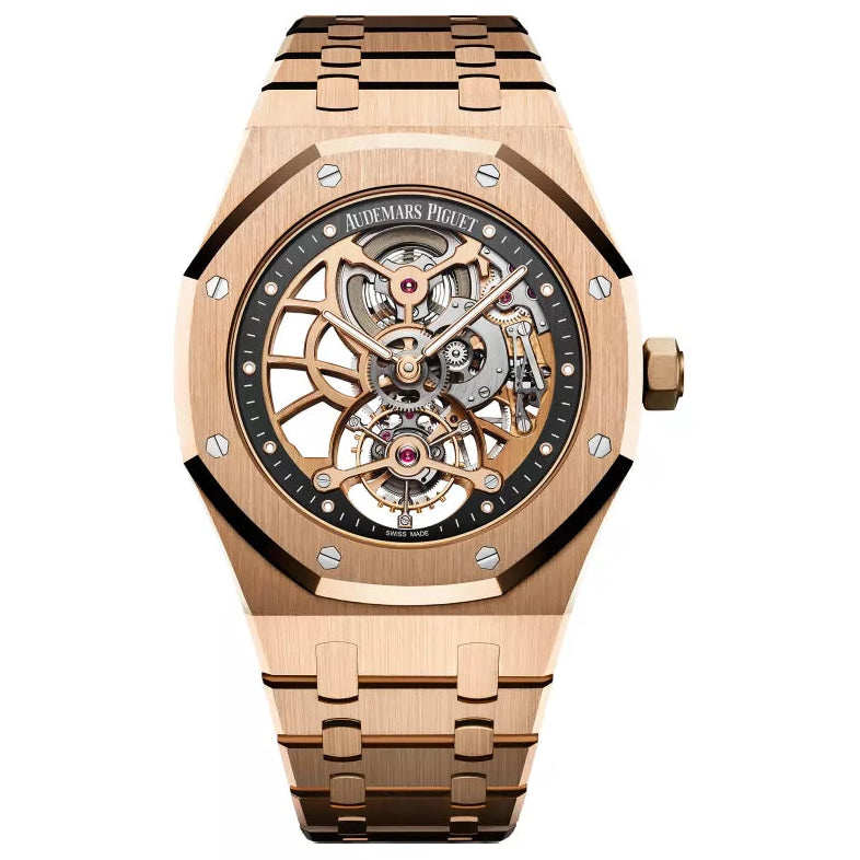 Audemars Piguet Royal Oak Tourbillon Extra-Thin Openworked 26518OR.OO.1220OR.01 Skeleton Rose Gold 41mm Hand-Wound