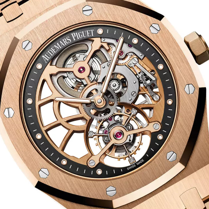 Audemars Piguet Royal Oak Tourbillon Extra-Thin Openworked 26518OR.OO.1220OR.01 Skeleton Rose Gold 41mm Hand-Wound