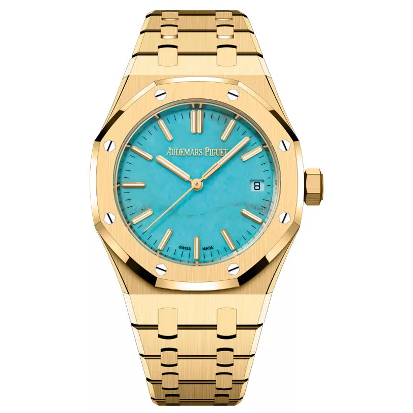Audemars Piguet Royal Oak 15550BA.OO.1356BA.01 Yellow Gold 37mm Turquoise Dial