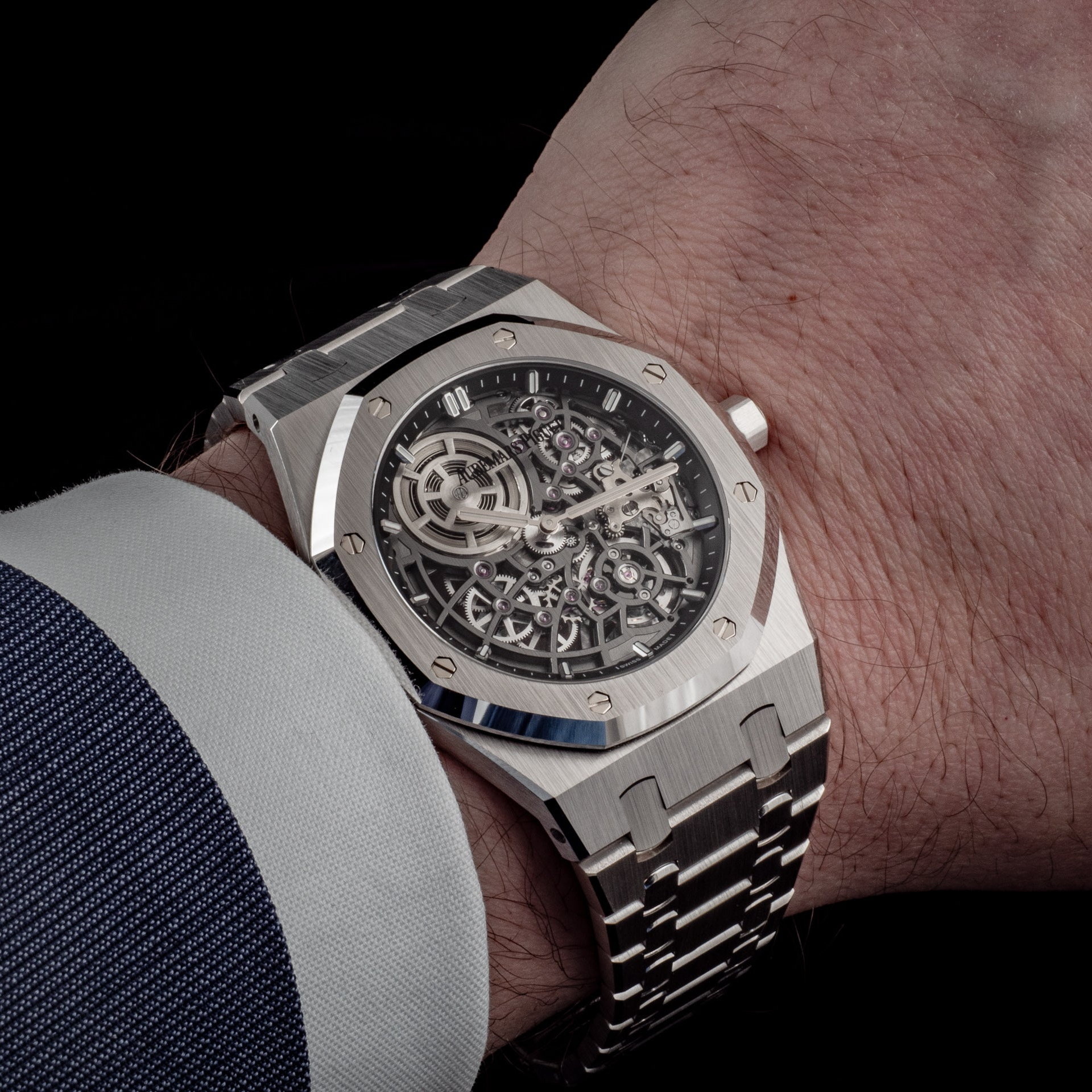 Audemars Piguet Royal Oak 16204BC.OO.1240BC.01 ‘Jumbo’ Extra Thin Openworked White Gold 39mm Skeleton Dial Men’s Watch