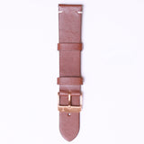 Tylor American Leather with Rose Gold buckle " Brown " 20mm - Azzam Watches 