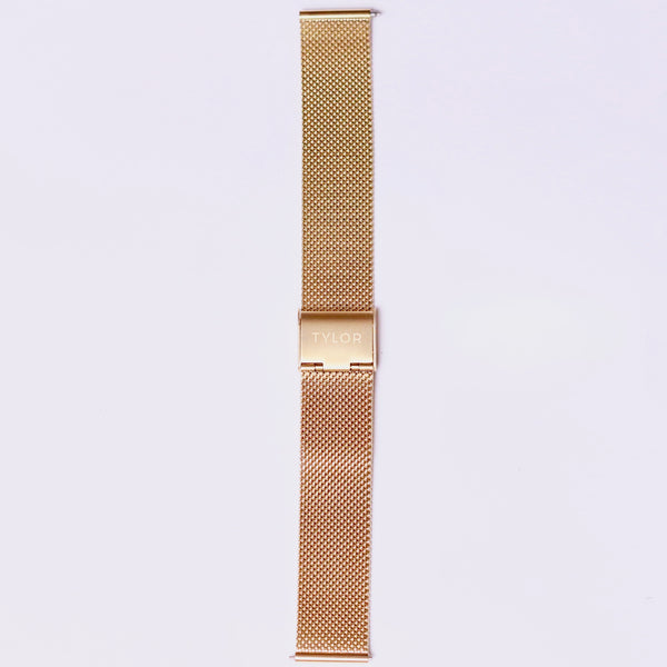 TYLOR Mesh band 18mm - Yellow Gold - Azzam Watches 
