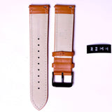 Tylor Italian Leather with black steel buckle Brown havana - 22mm - Azzam Watches 