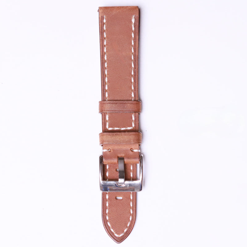 Edge High Quality cow leather 20mm " Light Brown " - Azzam Watches 