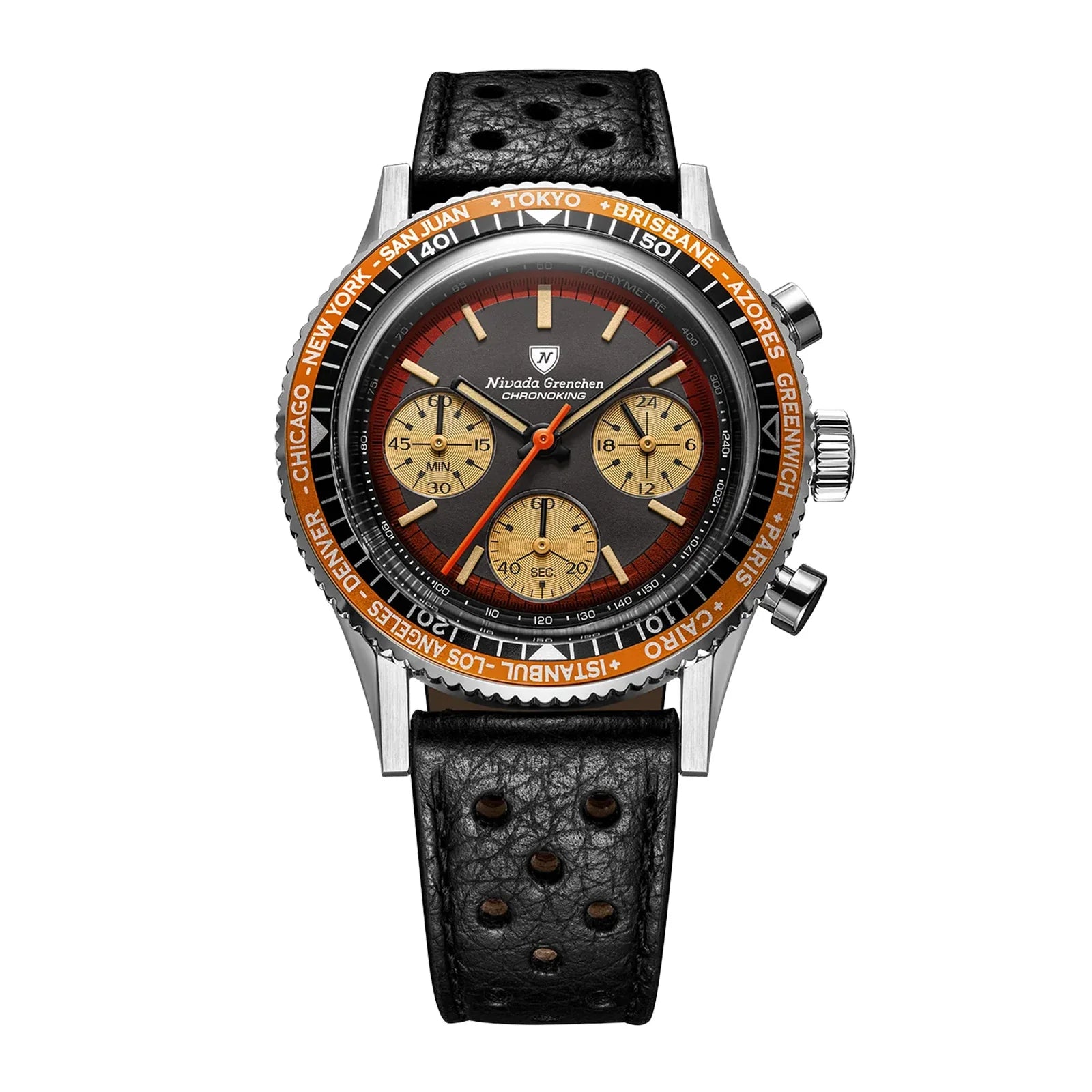 Chronoking Racing Black Amber 38mm 87055Q10 Nivada Grenchen