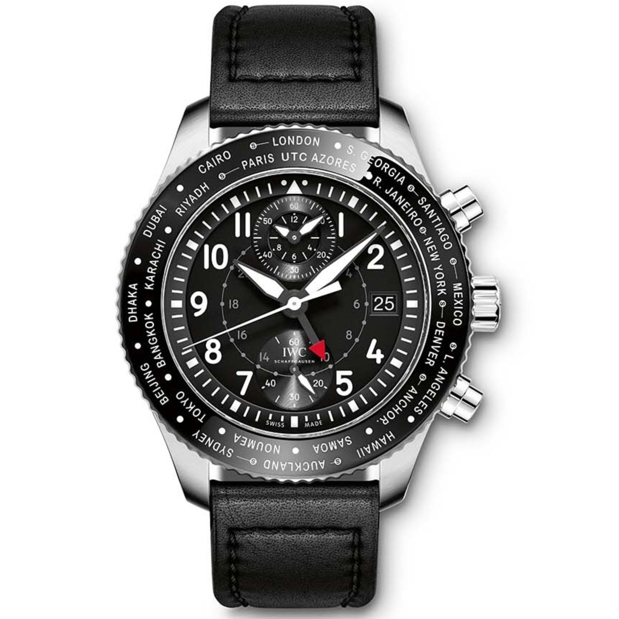 IWC Pilots IW395001 Watch Timezoner Chronograph Black Dial