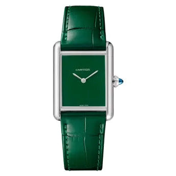 Cartier Tank WSTA0056 Quartz Must Large Steel Green Dial