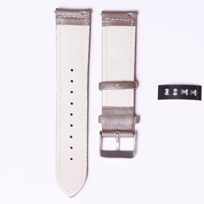 Tylor Italian Leather with Stainless Steel buckle " Grey - 22mm " - Azzam Watches 