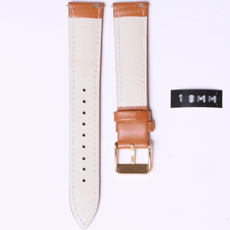 Tylor Italian Leather Brown with Rose gold buckle  - 18mm - Azzam Watches 