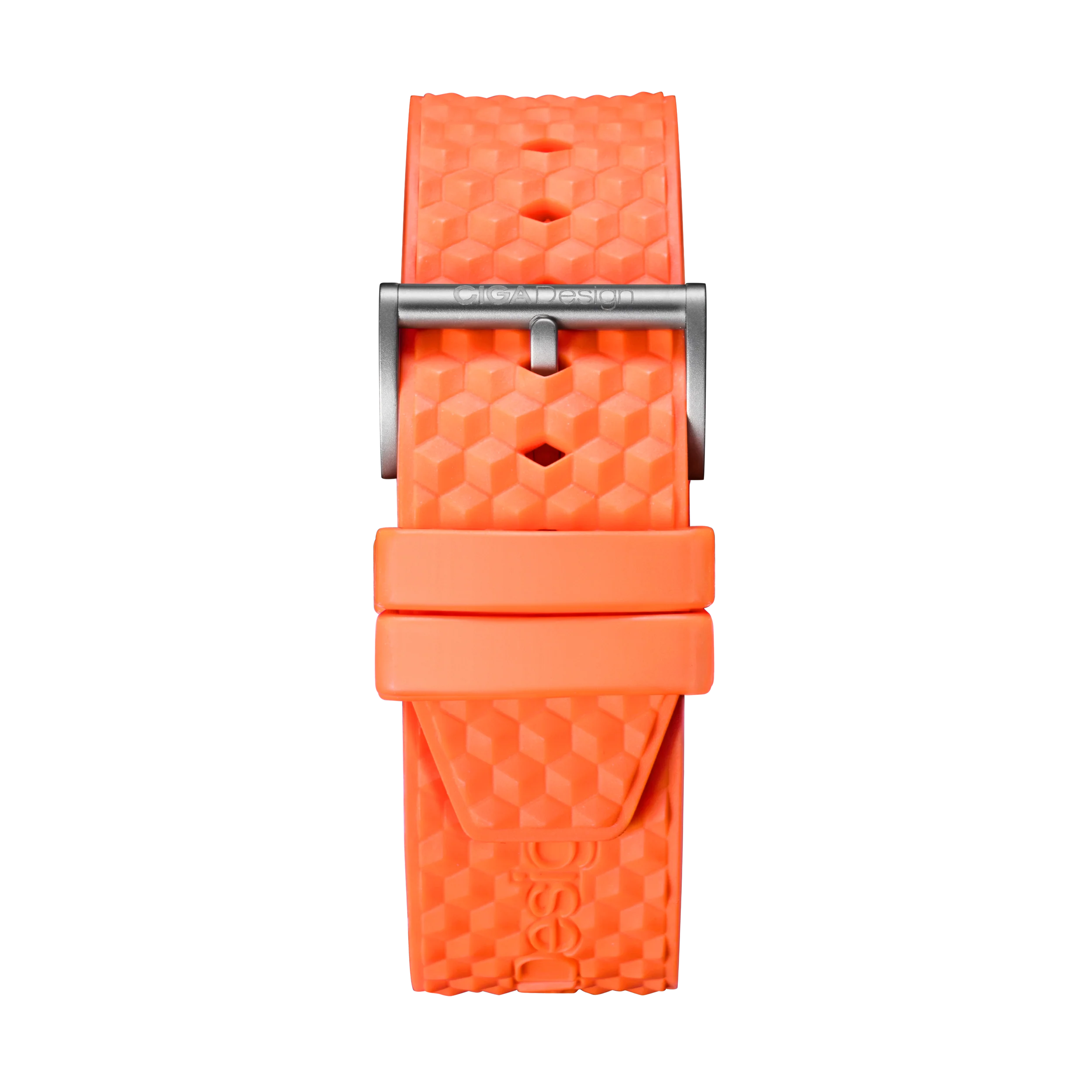 CIGA design Skeleton Cask Mechanical Strap Quick Release Silicone Strap Orange (Series Z Titanium)