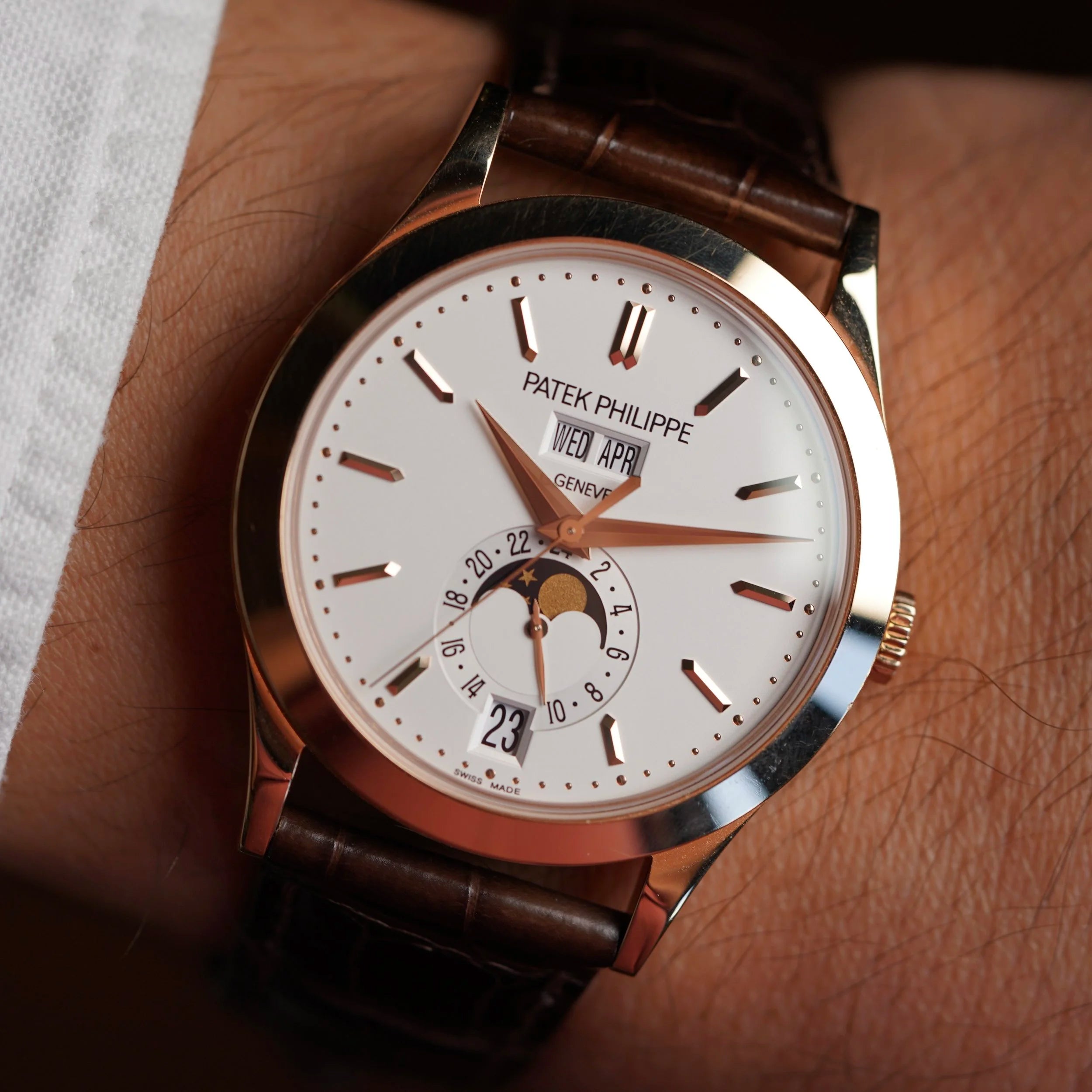 Patek Philippe Complications 5396R-011 Annual Calendar 18Kt Rose Gold 38mm White Dial Men’s Watch