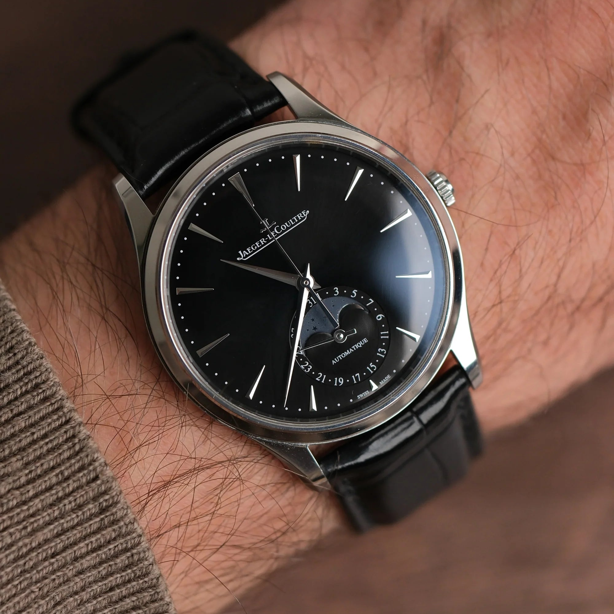 Master Ultra Thin 39 mm Automatic Steel Ultra Thin Moon Phase Watch Jaeger-LeCoultre