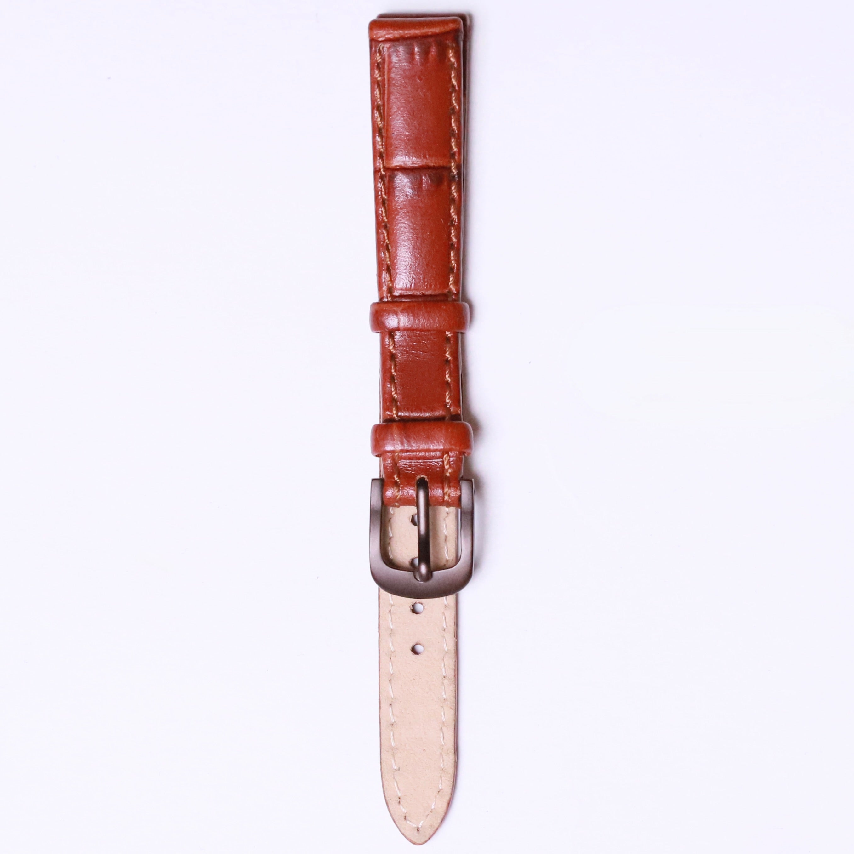 J.A.WILLSON Leather with Black buckle " Brown crocodile " 12mm - Azzam Watches 