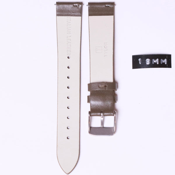 Tylor Italian Leather Grey with Steel buckle  - 18mm - Azzam Watches 