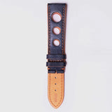 Storm High Quality Waterproof genuine leather 20mm  Blue / Orange" - Azzam Watches 