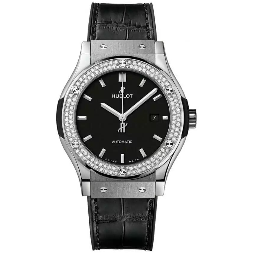 Hublot Classic Fusion 542.NX.1171.LR.1104 Titanium Diamonds Black Dial