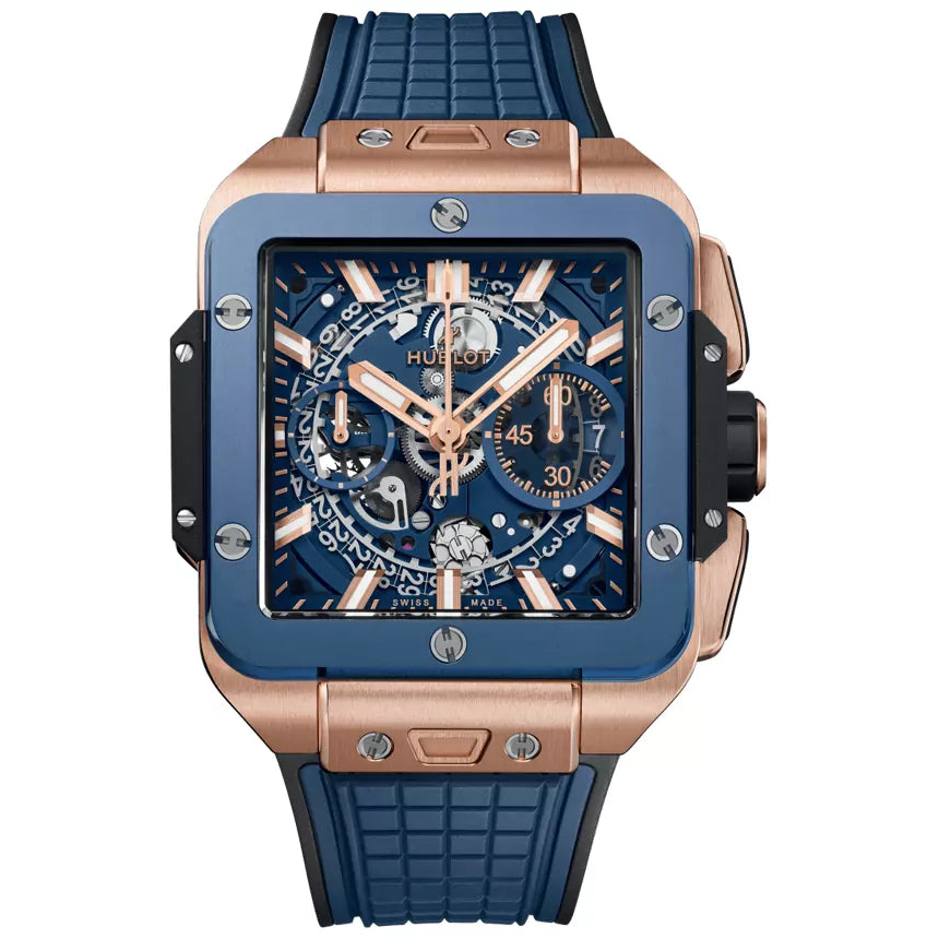 Hublot Square Bang Unico king Gold 821.OL.5180.RX Blue Ceramic 42mm Men’s Watch