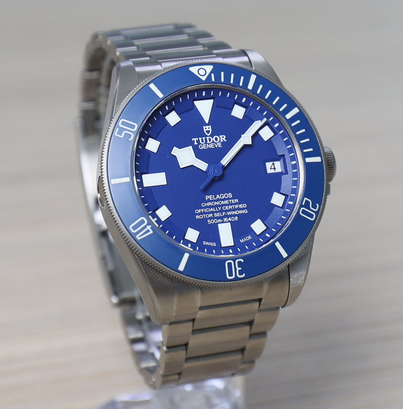 Tudor Pelagos Blue Dial – Titanium – 42mm – 2023 – New – With Extra Rubber Strap – Full Set - Azzam Watches 