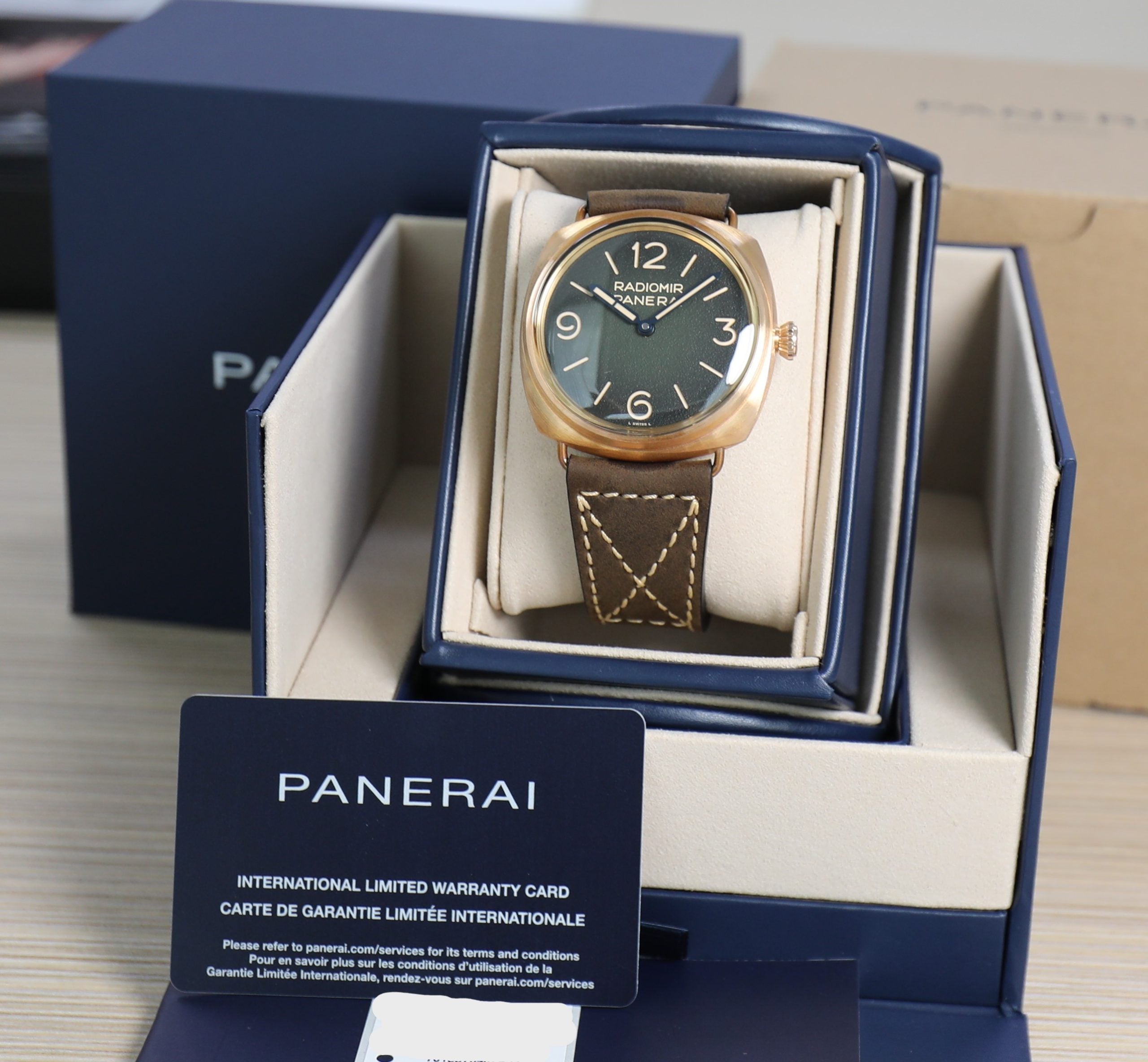 Panerai Radiomir – 3Days 47mm – Bronze Green Dial – PAM00760 – New – Full Set - Azzam Watches 