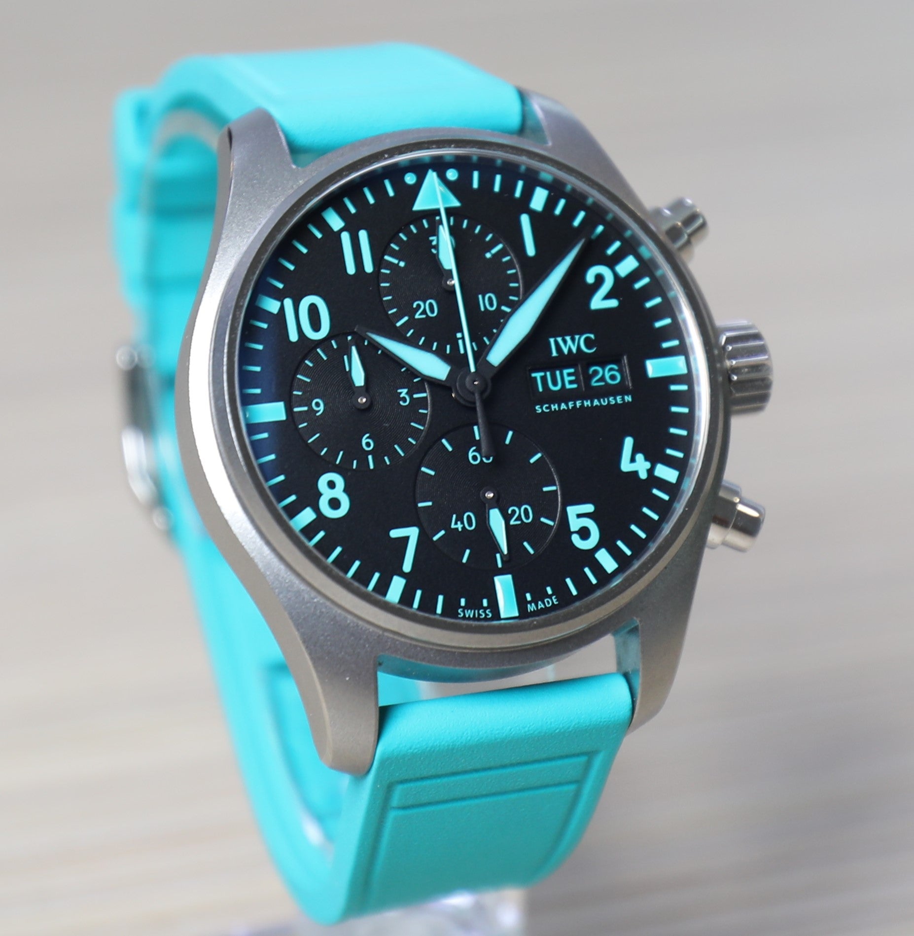 IWC Pilot Chronograph 41mm – Mercedes-AMG Petronas Formula One Limited Edition – New – Full Set - Azzam Watches 