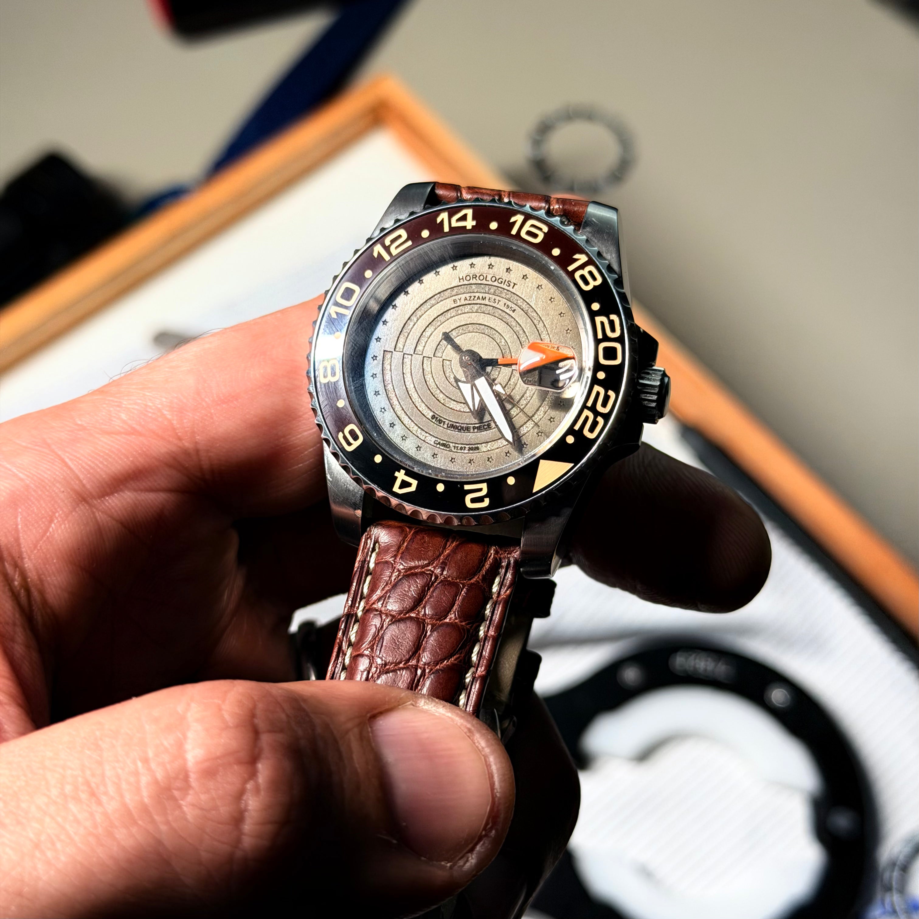 The Concentric GMT: Thermal Steel & Crocodile Edition Horologist