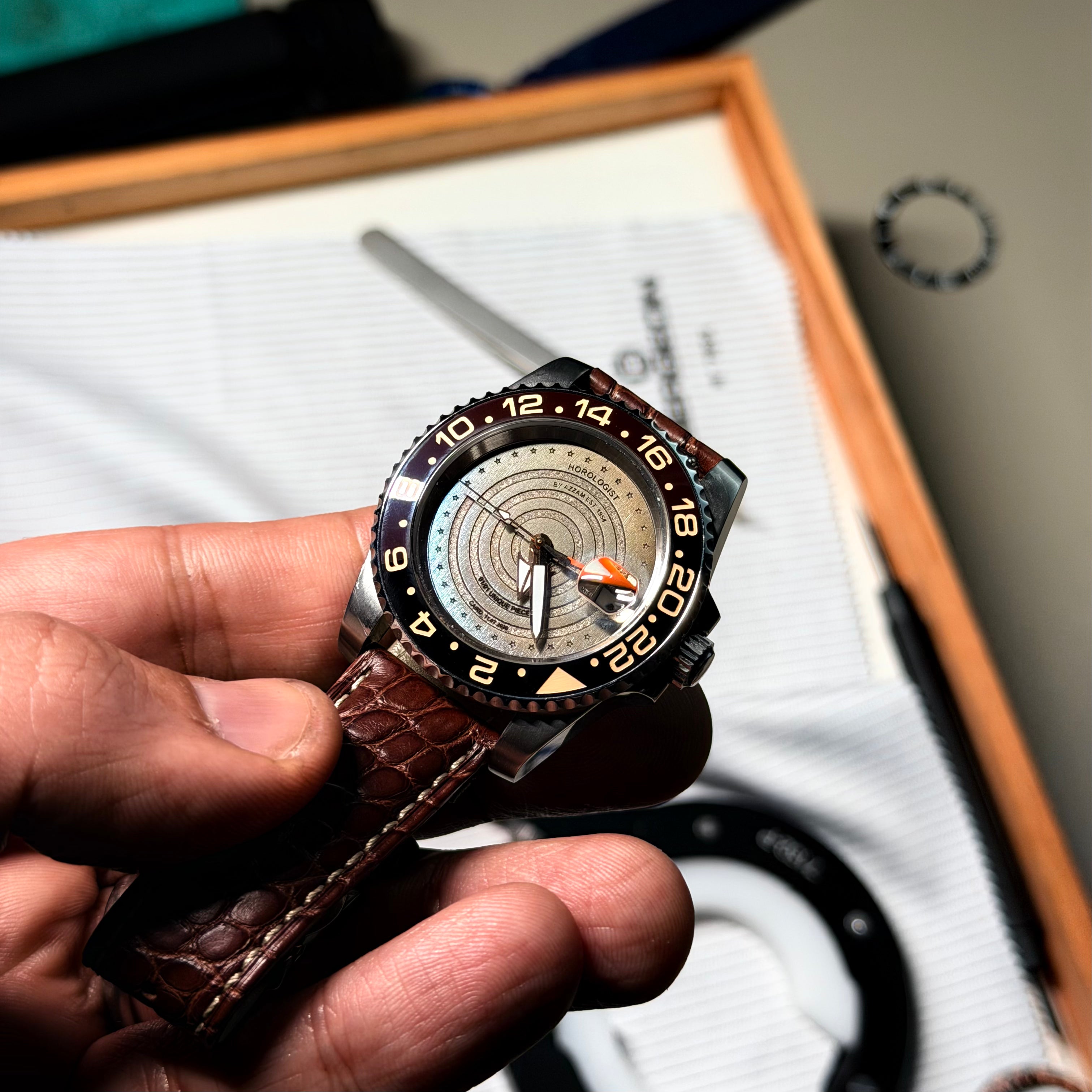 The Concentric GMT: Thermal Steel & Crocodile Edition Horologist