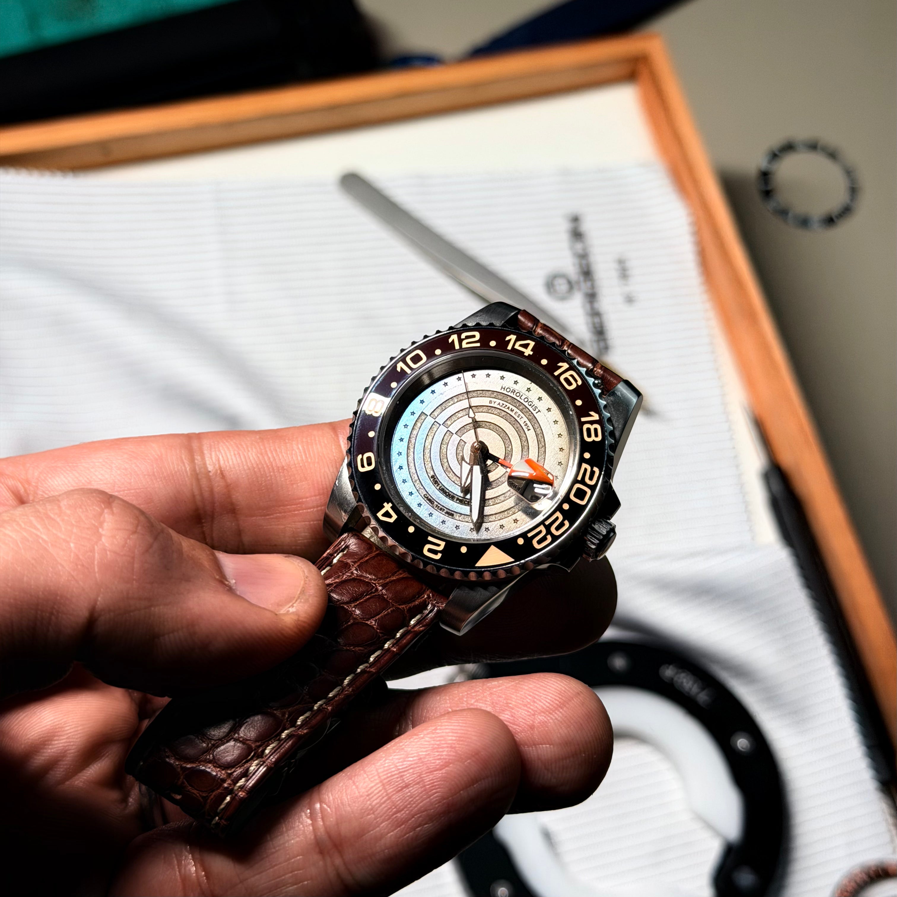 The Concentric GMT: Thermal Steel & Crocodile Edition Horologist