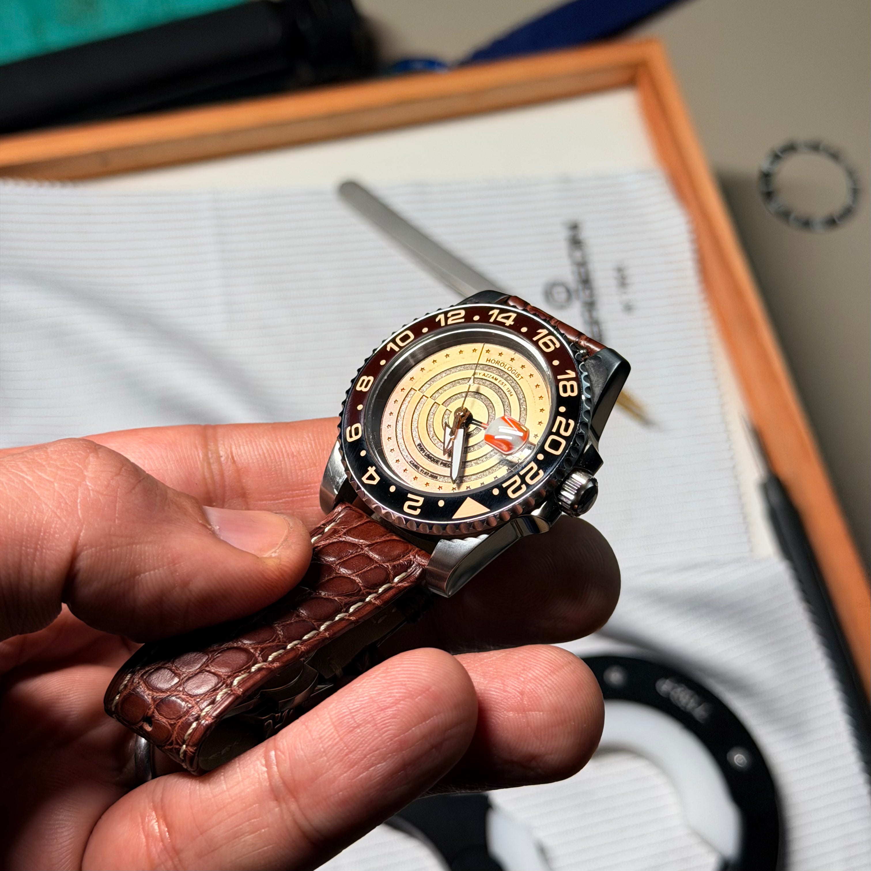 The Concentric GMT: Thermal Steel & Crocodile Edition Horologist