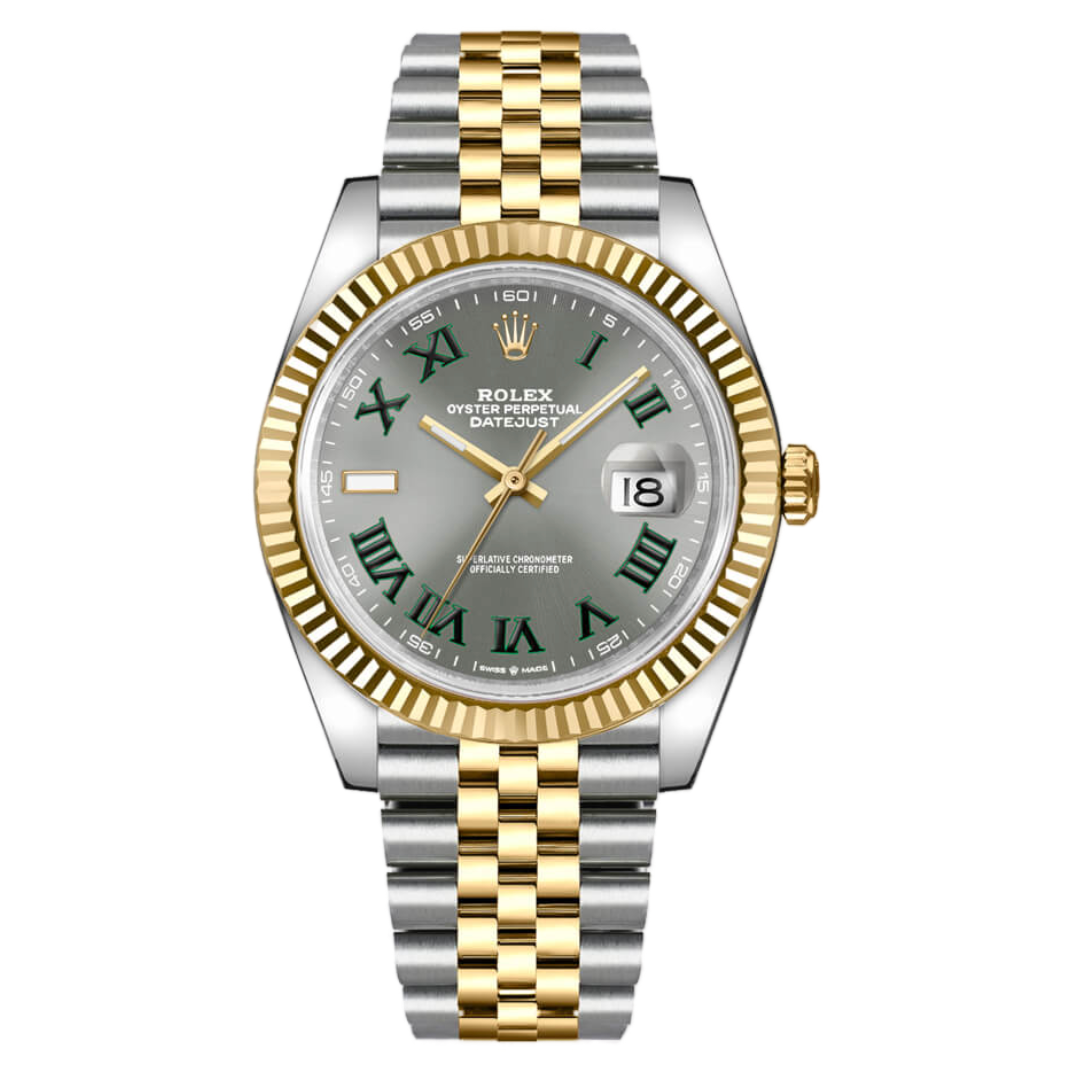 Rolex Datejust 126333 SLGRJ Fluted Bezel Slate Green Roman Dial 41Mm Oystersteel Jubilee Bracelet Men’S Watch