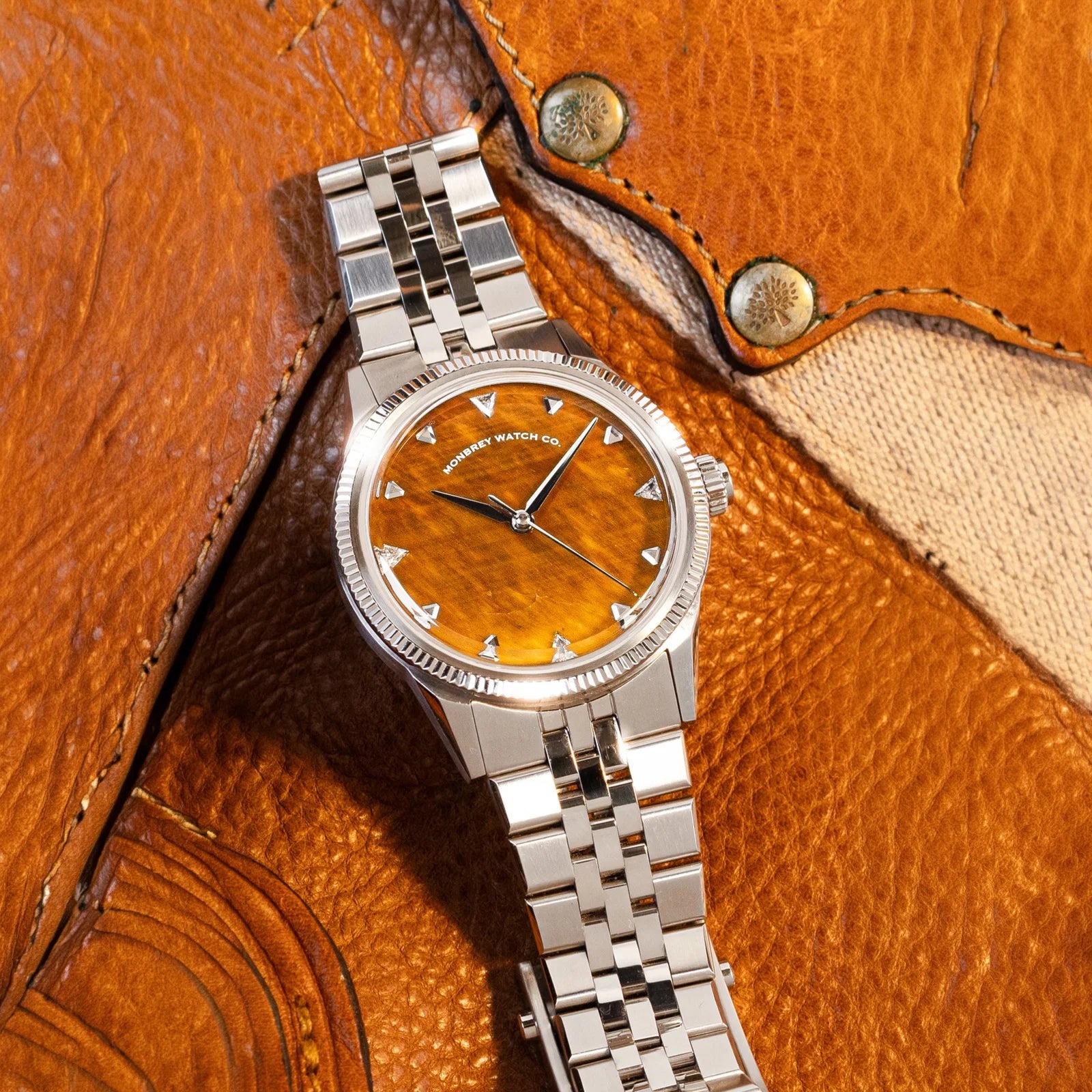 MB3 SERIES - TRINOVA - P2 - Tiger Eye Stone with Lab-grown Diamonds MB3-P2 Monbrey
