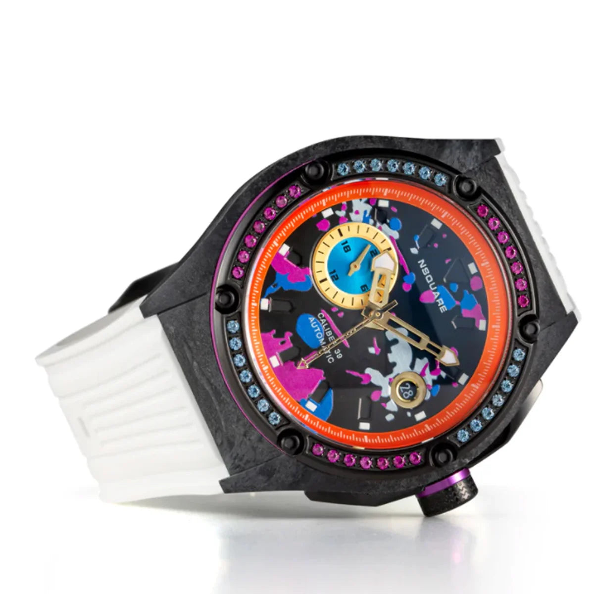 Multicoloured Series Automatic 44mm Active White G0543-N39.3 NSquare