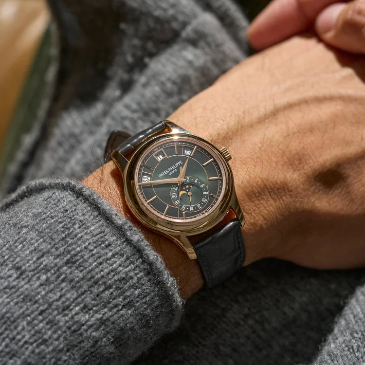 Patek Philippe Complications 5205R-011 Olive Green Sunburst Dial Annual Calendar