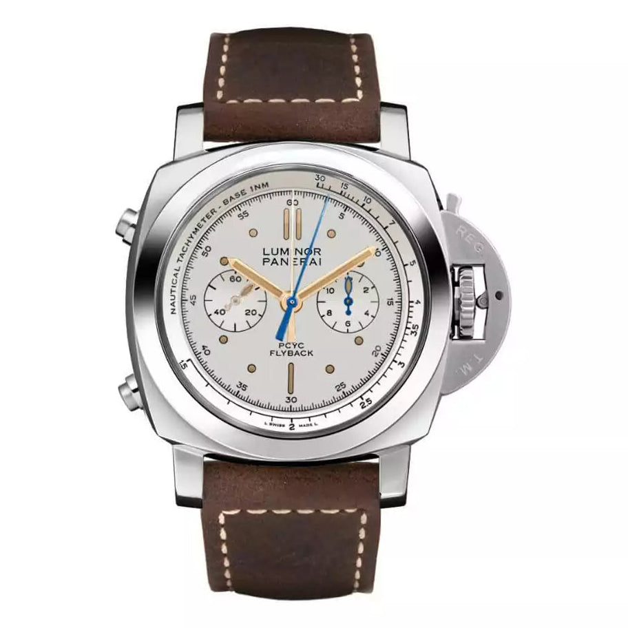 Panerai Luminor 1950 Ivory Flyback Chronograph Automatic Men’S Watch Ref. Pam00654