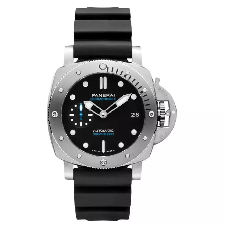 Panerai Luminor Submersible Pam00973 Black Dial 42Mm Stainless Steel Black Rubber Straps Men’S Watch