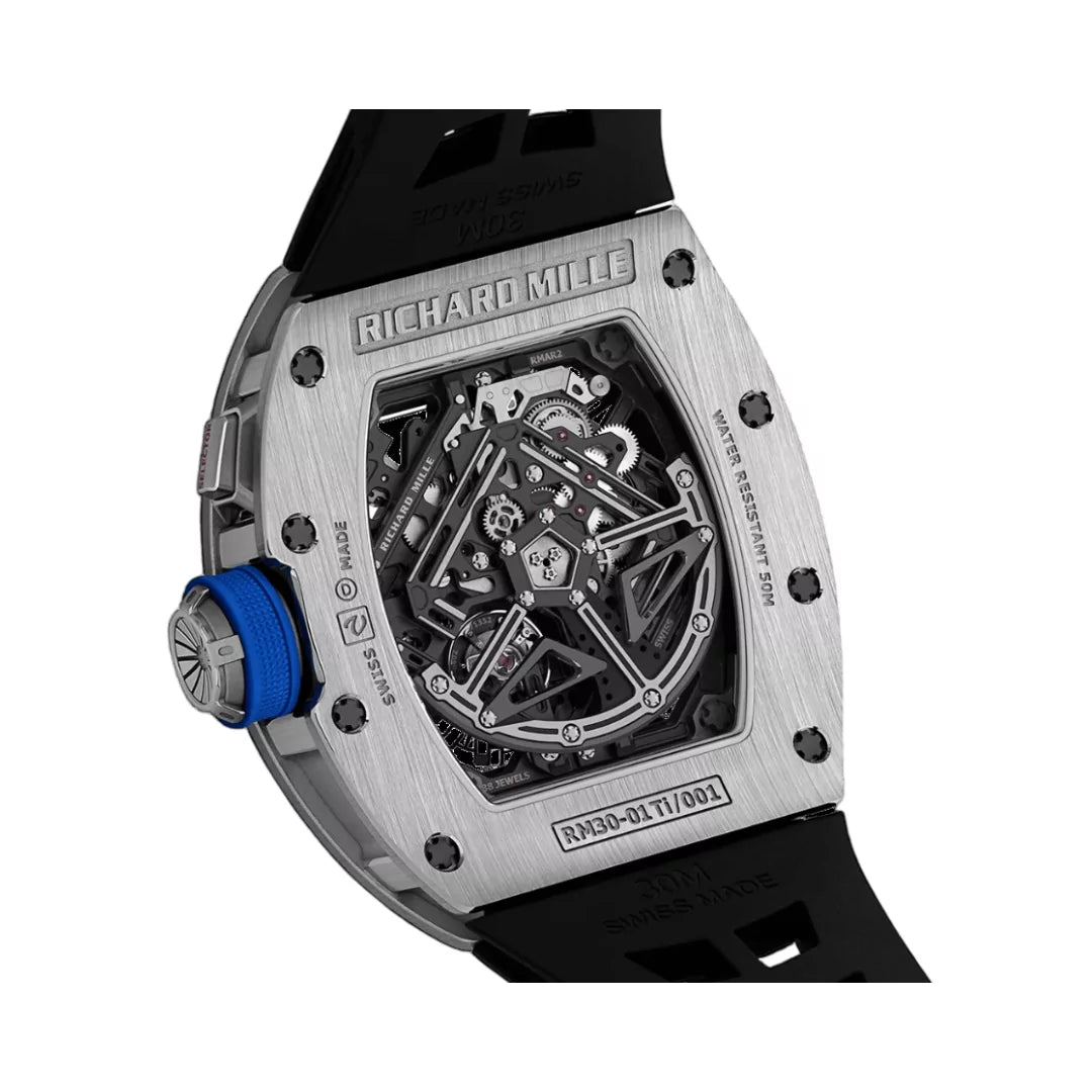 Richard Mille RM30-01 TI Automatic Winding with Declutchable Rotor Titanium 42mm Skeleton Dial Mens Watch