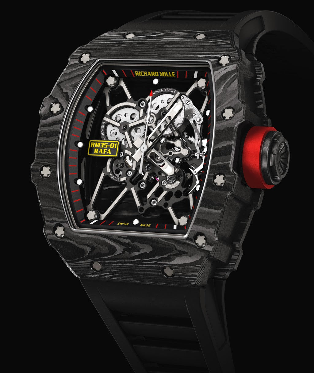 Richard Mille RM35-01 CA Rafael Nadal Signature Black Rubber Straps