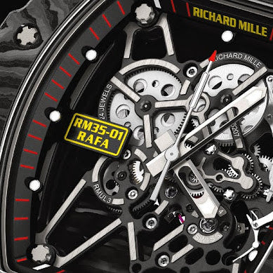Richard Mille RM35-01 CA Rafael Nadal Signature Black Rubber Straps