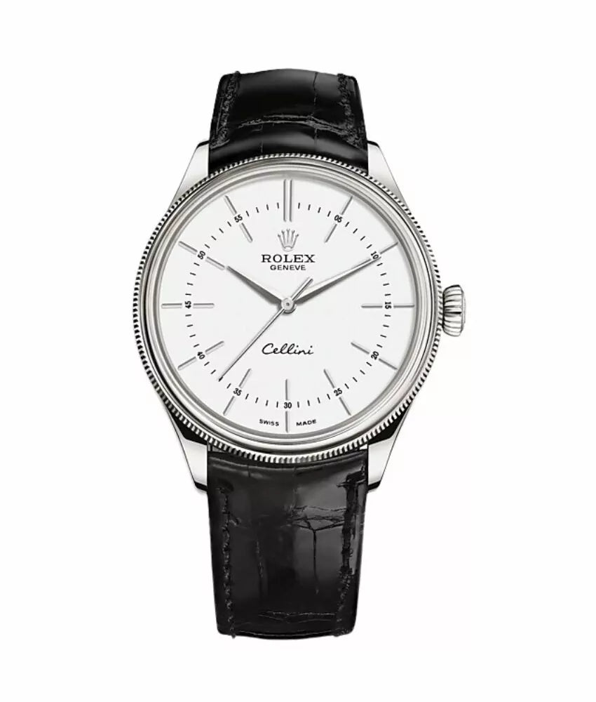 Rolex Cellini M50509-0016 39Mm Stainless Steel White Dial 18 Ct White Gold