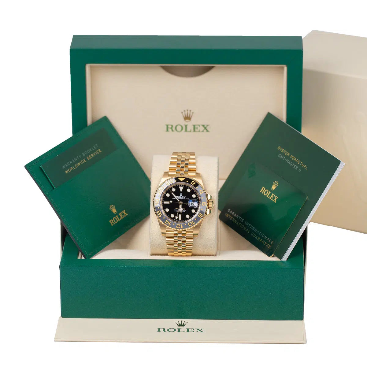 Rolex GMT Master II Oyester Perpetual 126718GRNR-0001 18ct Yellow Gold Black Dial