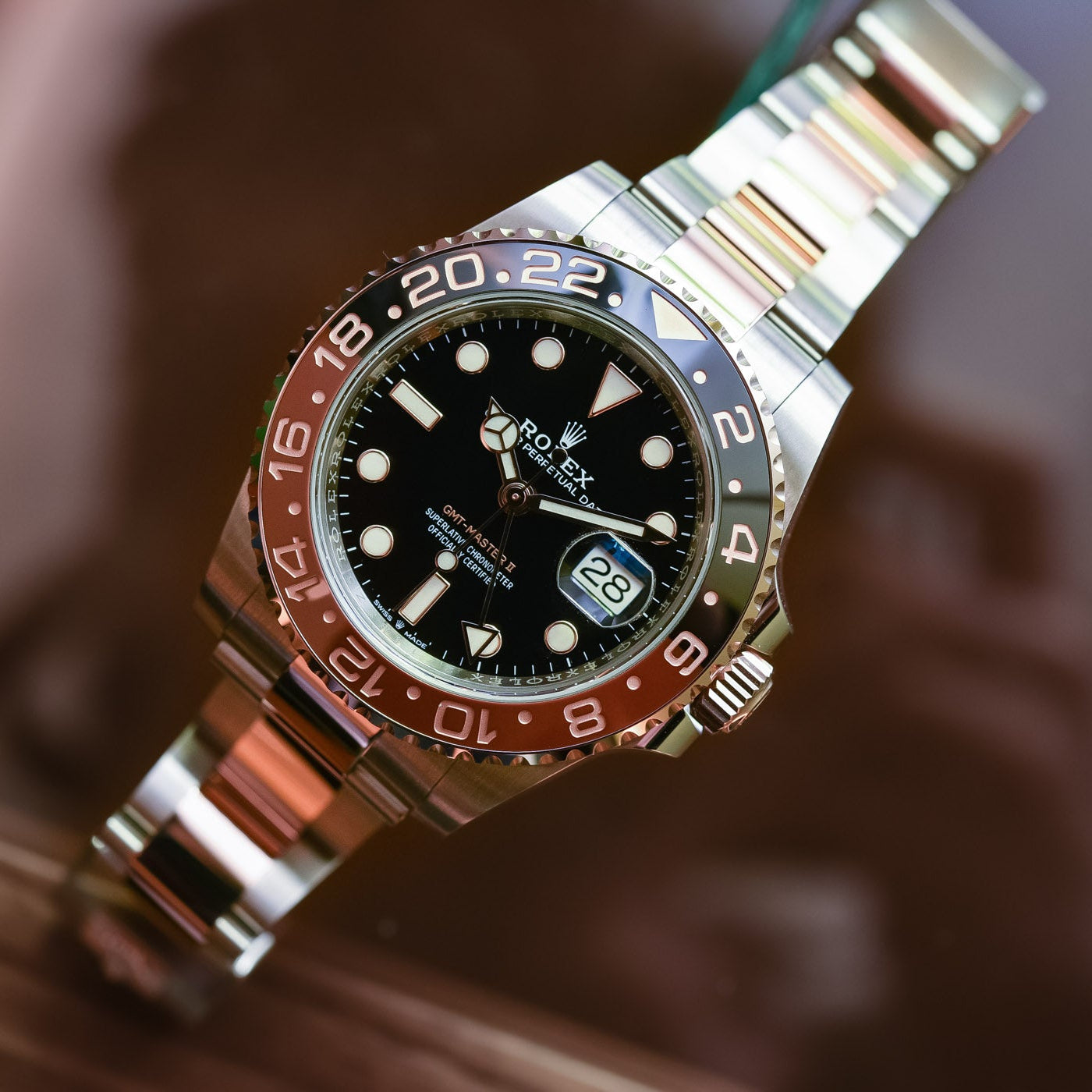 Rolex GMT Master II 126711CHNR-0002 Rootbeer Oyster Perpetual Date 40mm 18kt Rose Gold And Oystersteel Oyster Bracelet