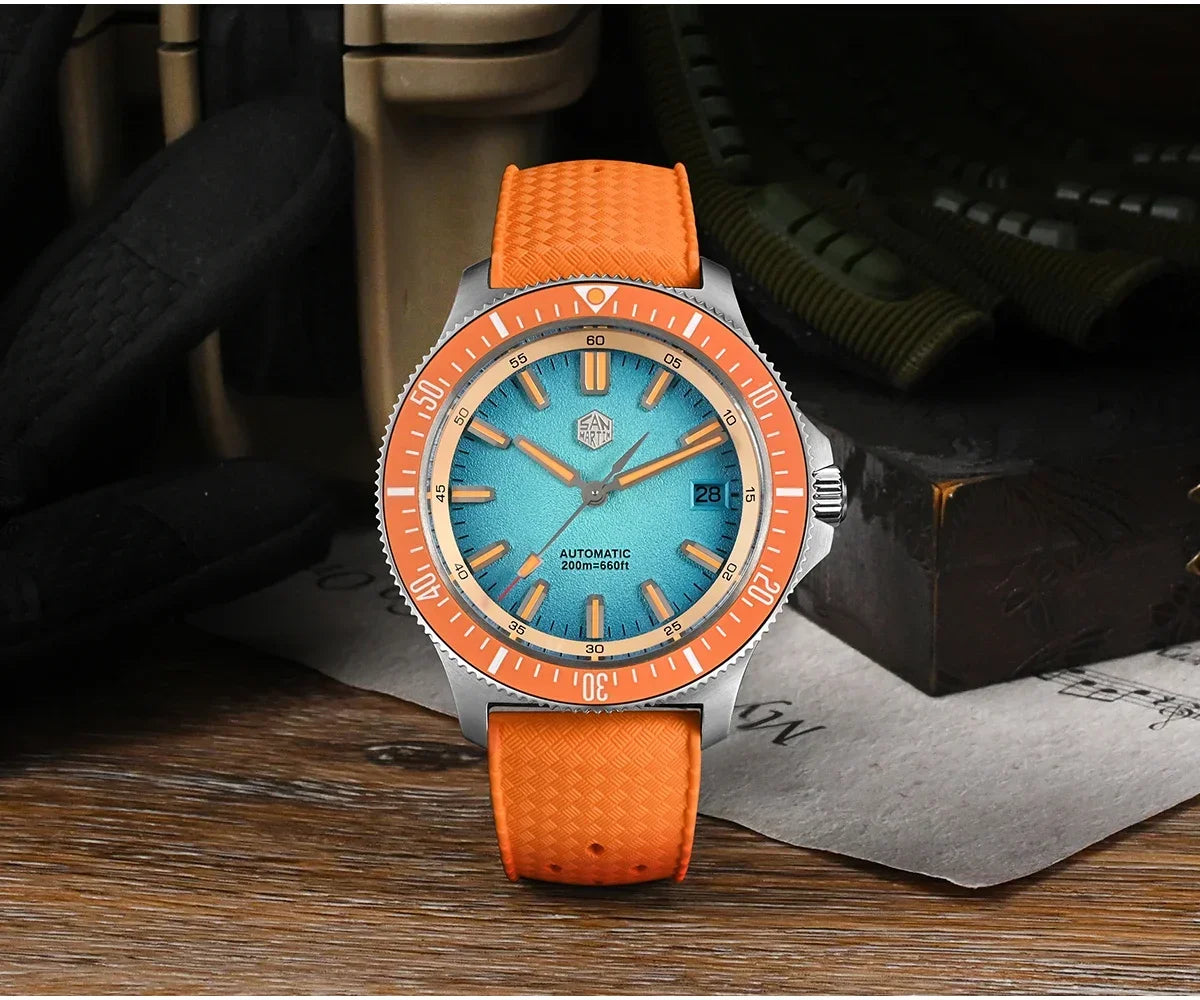 San Martin Automatic 200m Original Design Sapphire Luminous 40mm